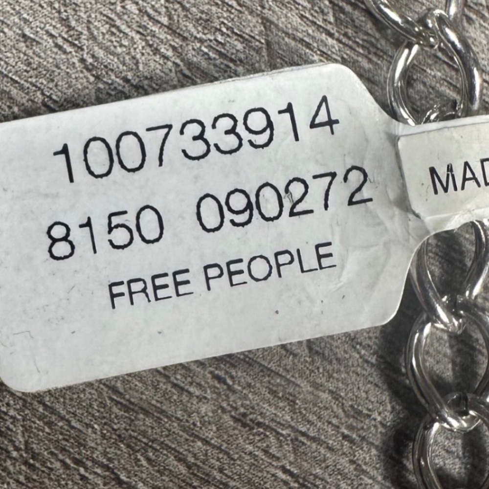 Free People Tate Necklace NWT Womens OS Silver Multi Charm Heart Key Blue Shield - Picture 5 of 7